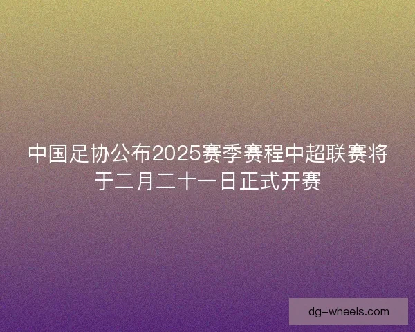 中国足协公布2025赛季赛程中超联赛将于二月二十一日正式开赛