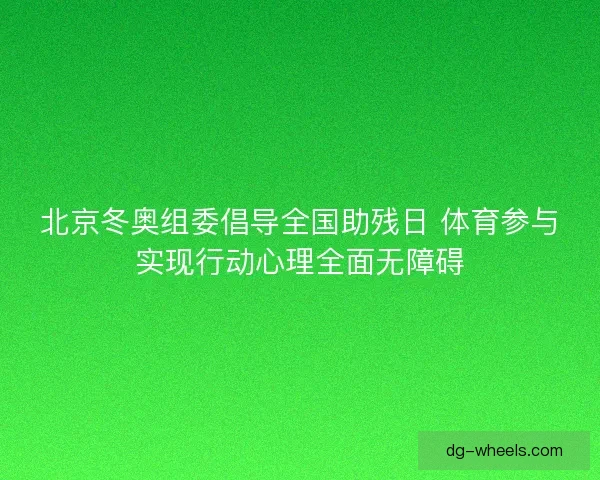 北京冬奥组委倡导全国助残日 体育参与实现行动心理全面无障碍