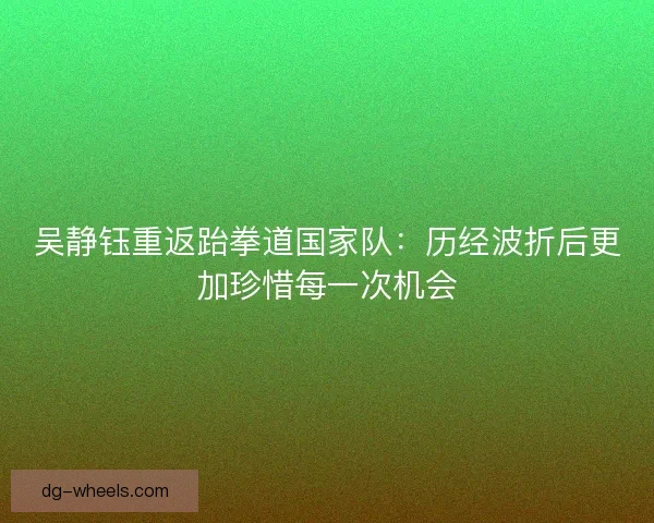 吴静钰重返跆拳道国家队：历经波折后更加珍惜每一次机会