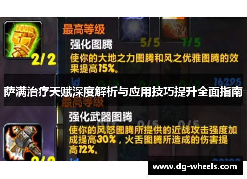 萨满治疗天赋深度解析与应用技巧提升全面指南